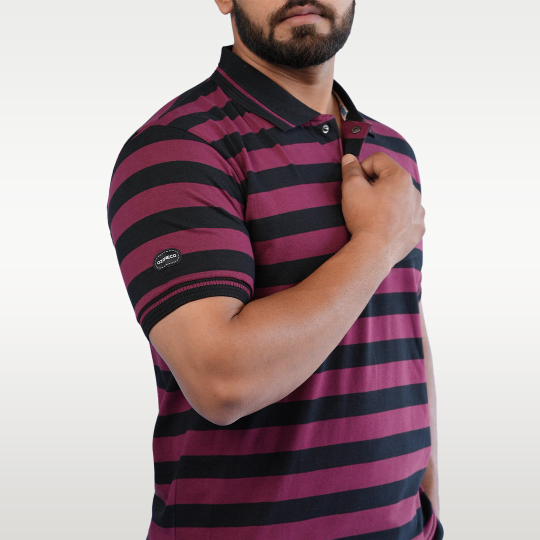 T-SHIRT POLO STRIPES - OZONECO.IN