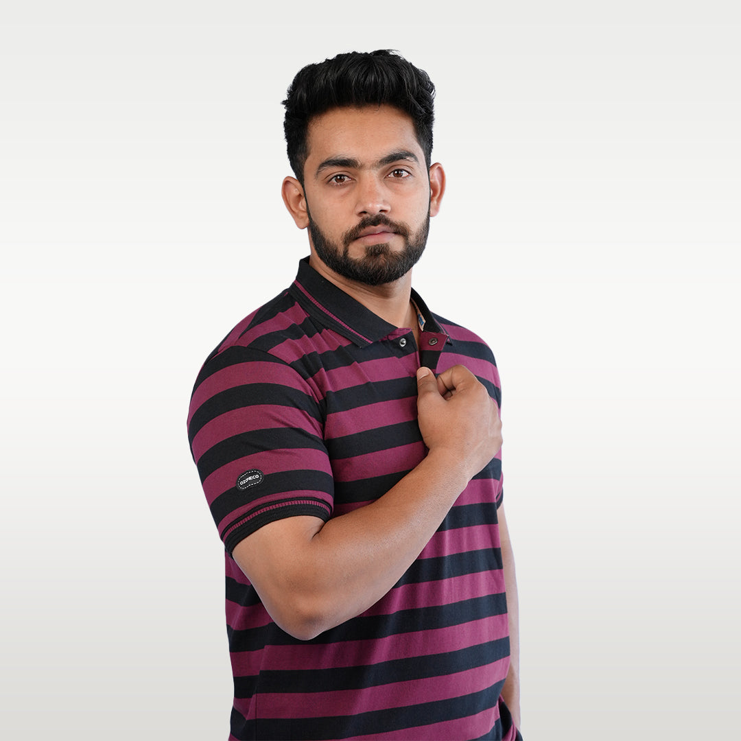T-SHIRT POLO STRIPES - OZONECO.IN