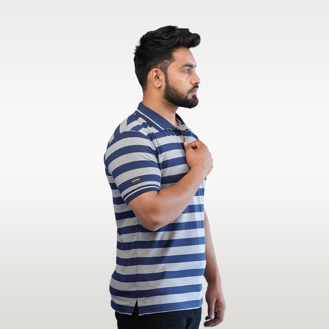 T-SHIRT POLO STRIPES - OZONECO.IN