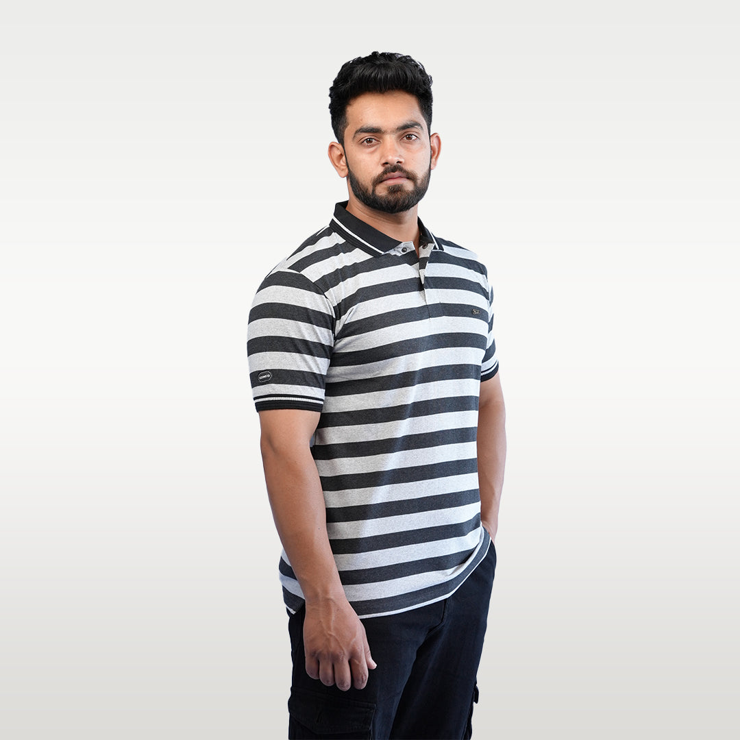 T-SHIRT POLO STRIPES - OZONECO.IN
