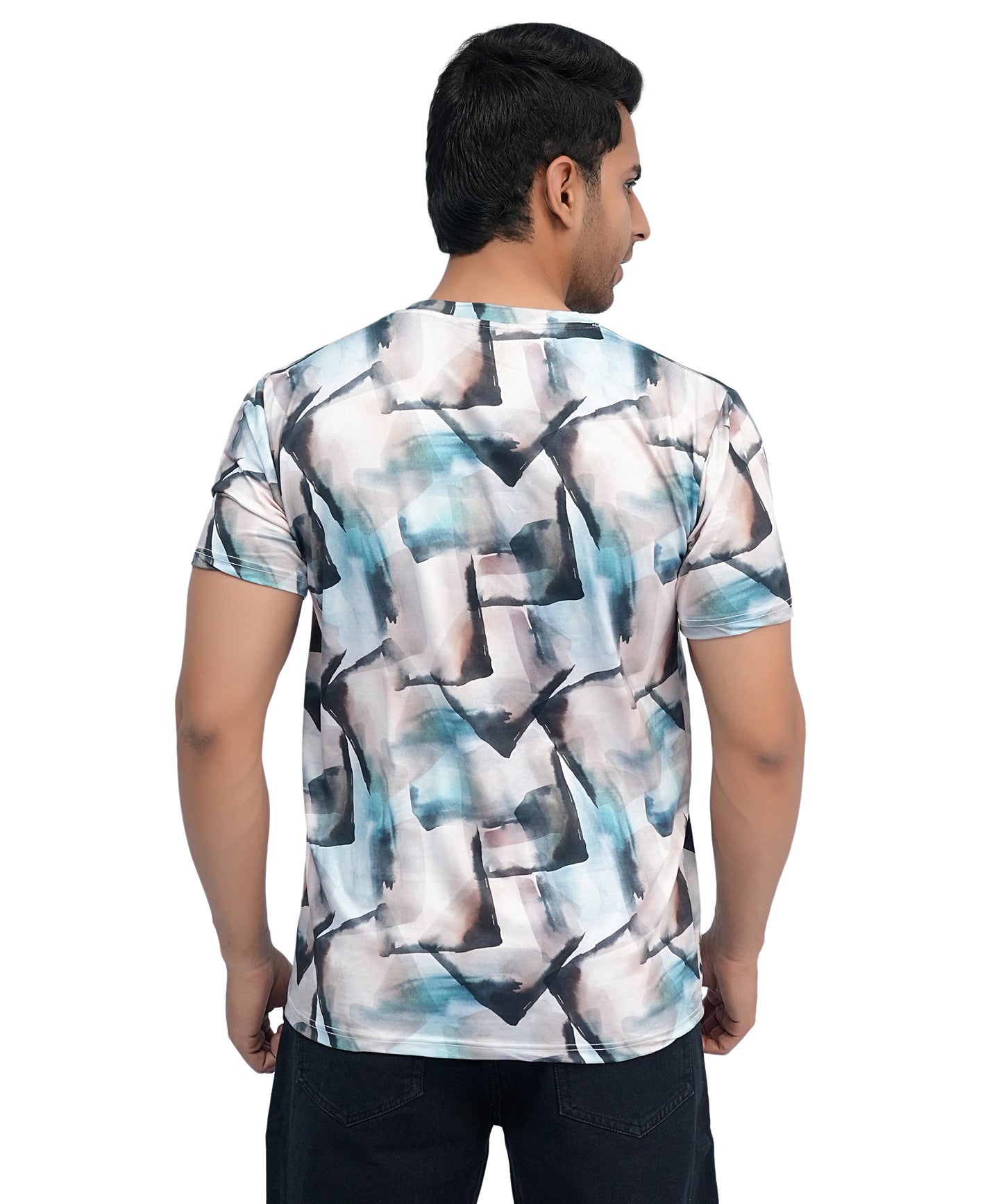 PRINTED POLY T SHIRT ROUND NECK