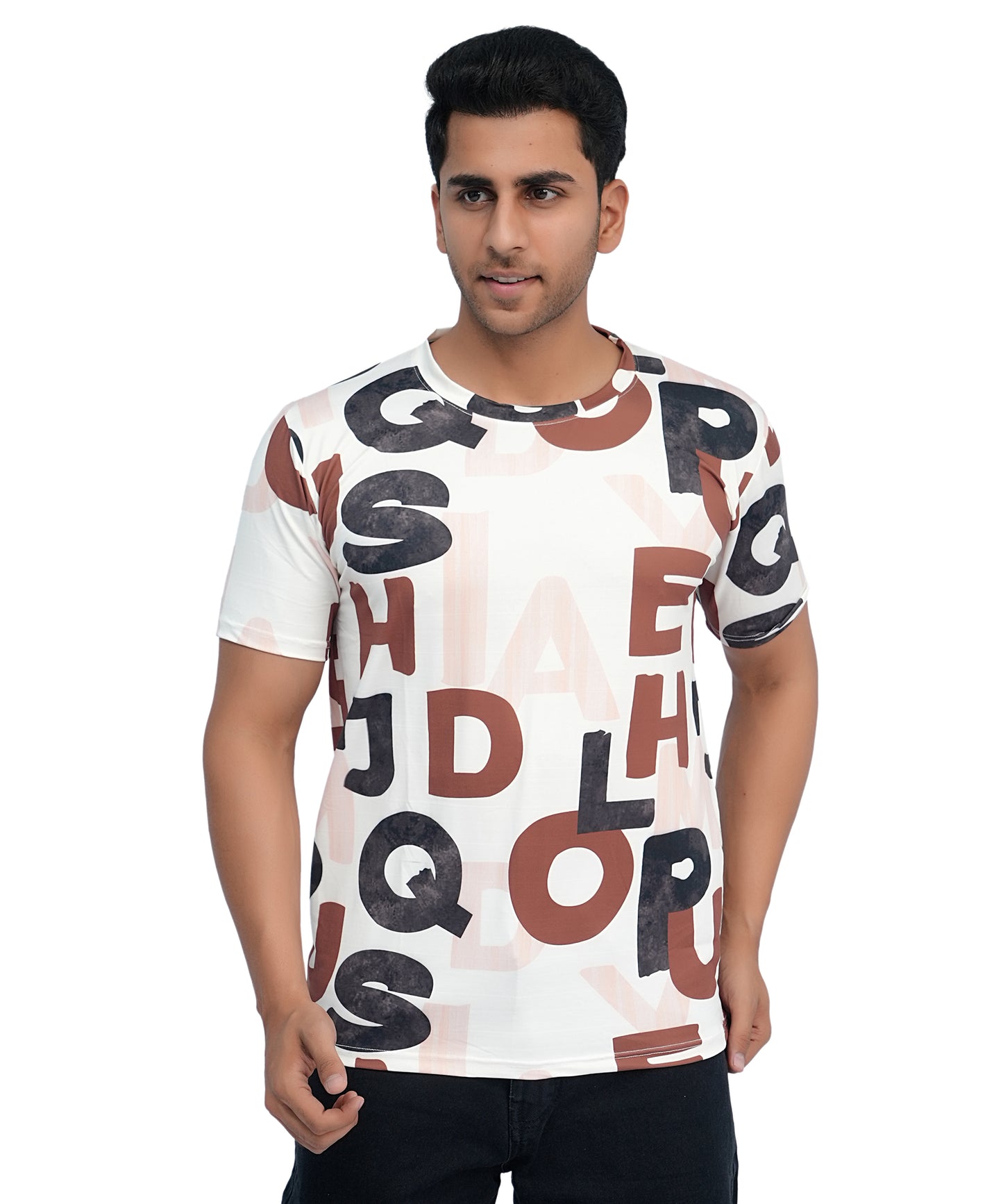 PRINTED POLY T SHIRT ROUND NECK