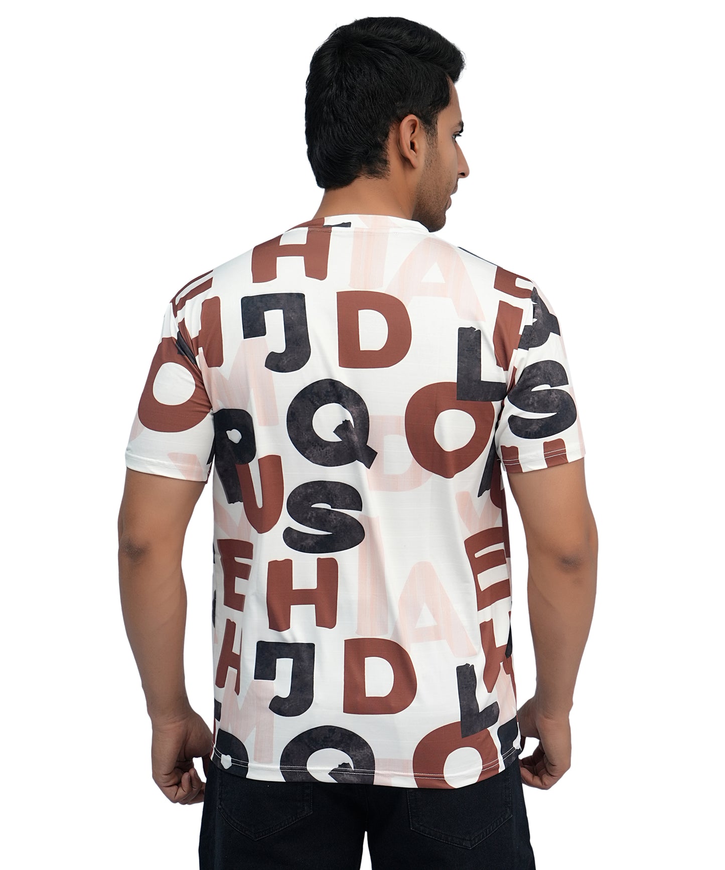 PRINTED POLY T SHIRT ROUND NECK