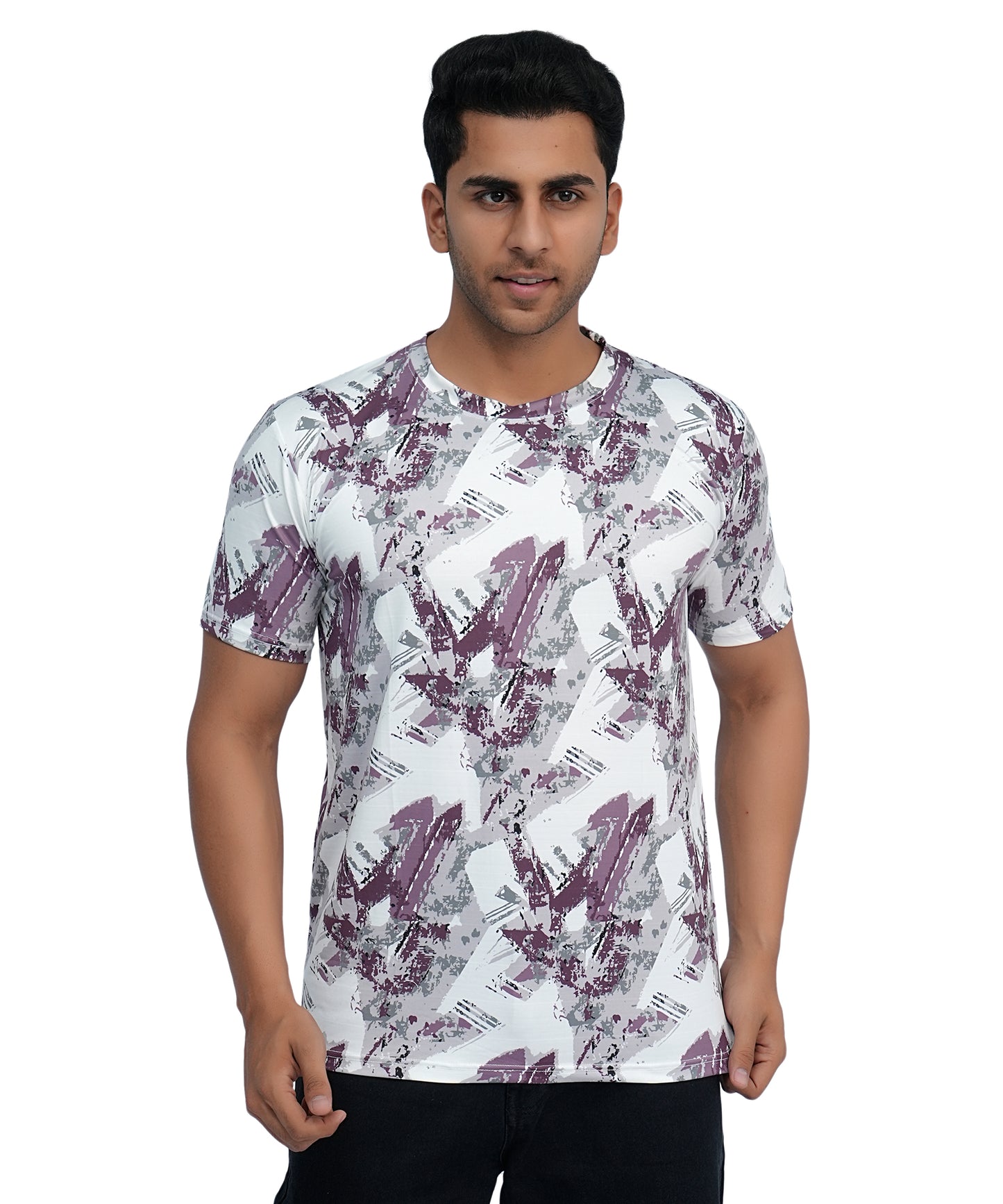 PRINTED POLY T SHIRT ROUND NECK