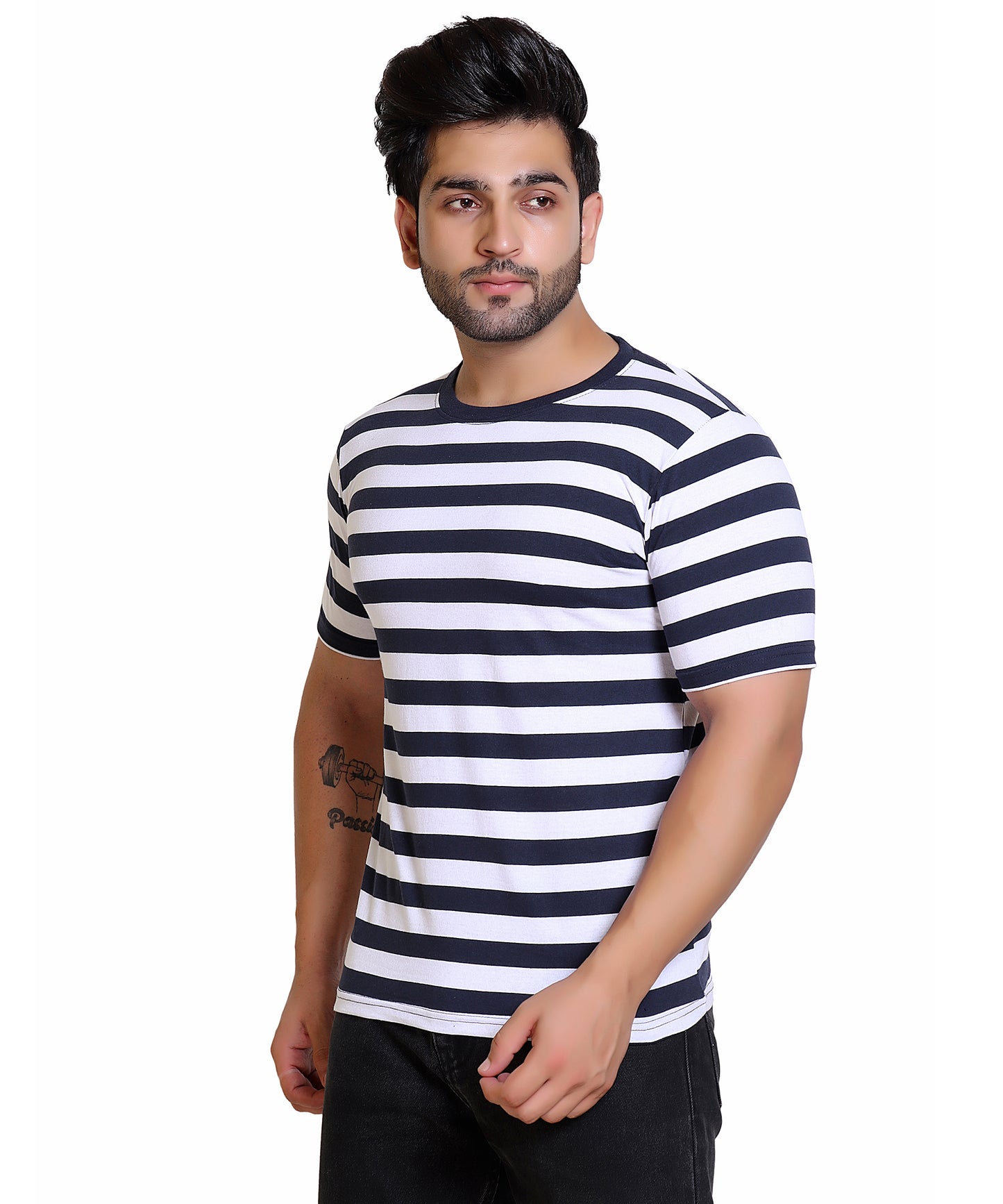 ROUND NECK 50-50 STRIPES - OZONECO.IN