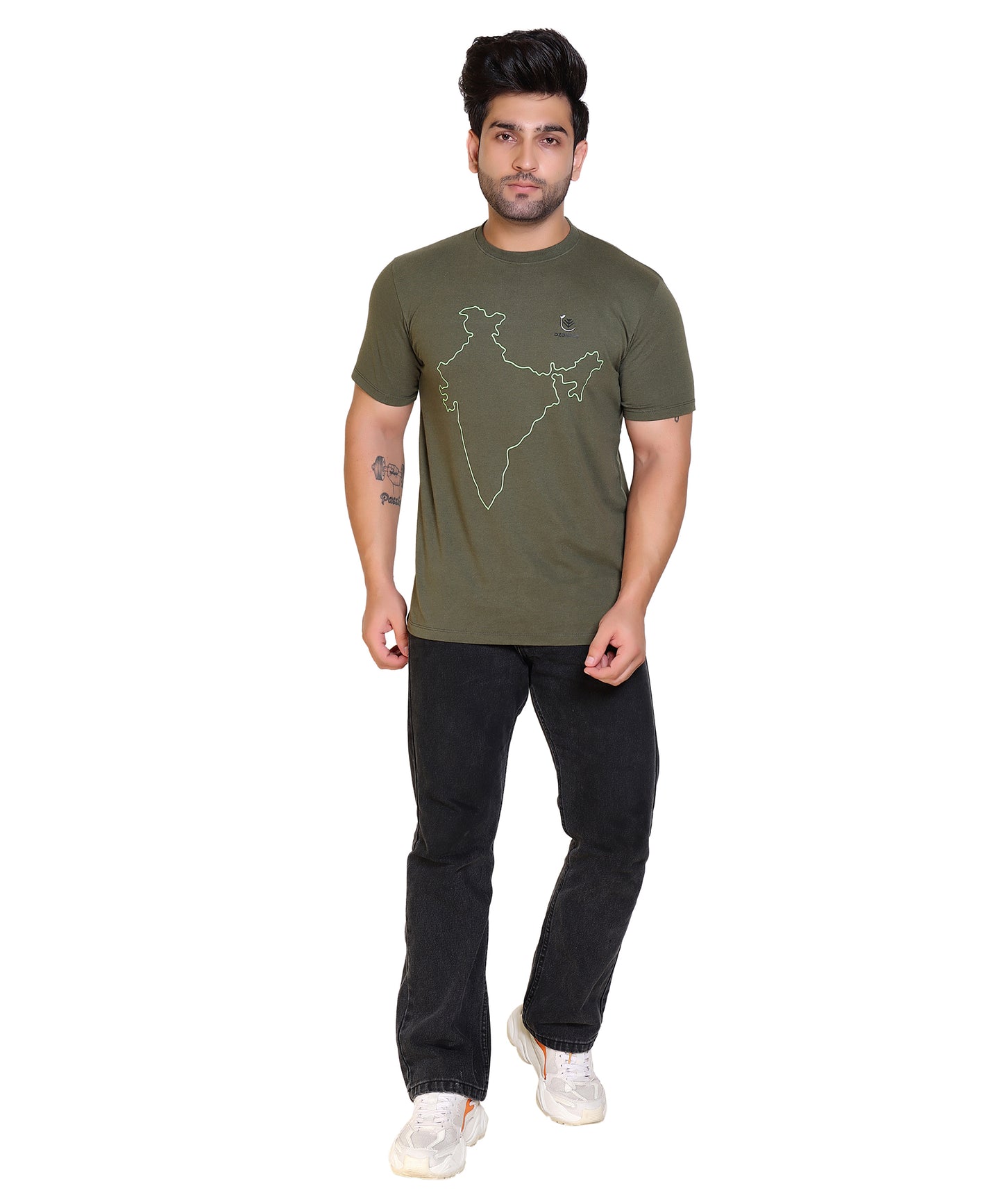 T-SHIRT ROUND NECK (INDIA MAP) - OZONECO.IN