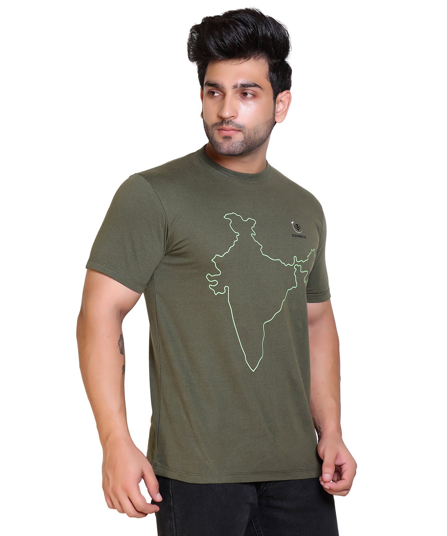 T-SHIRT ROUND NECK (INDIA MAP) - OZONECO.IN