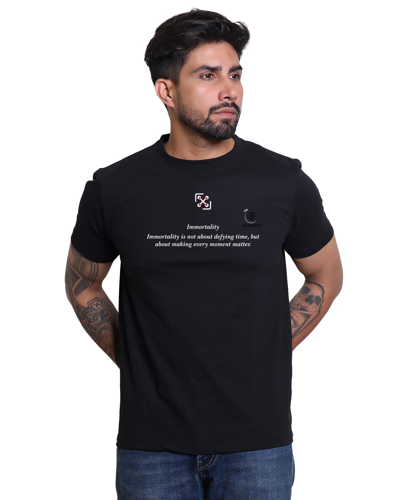 IMMORTALITY BLACK LOOP TEE - OZONECO.IN