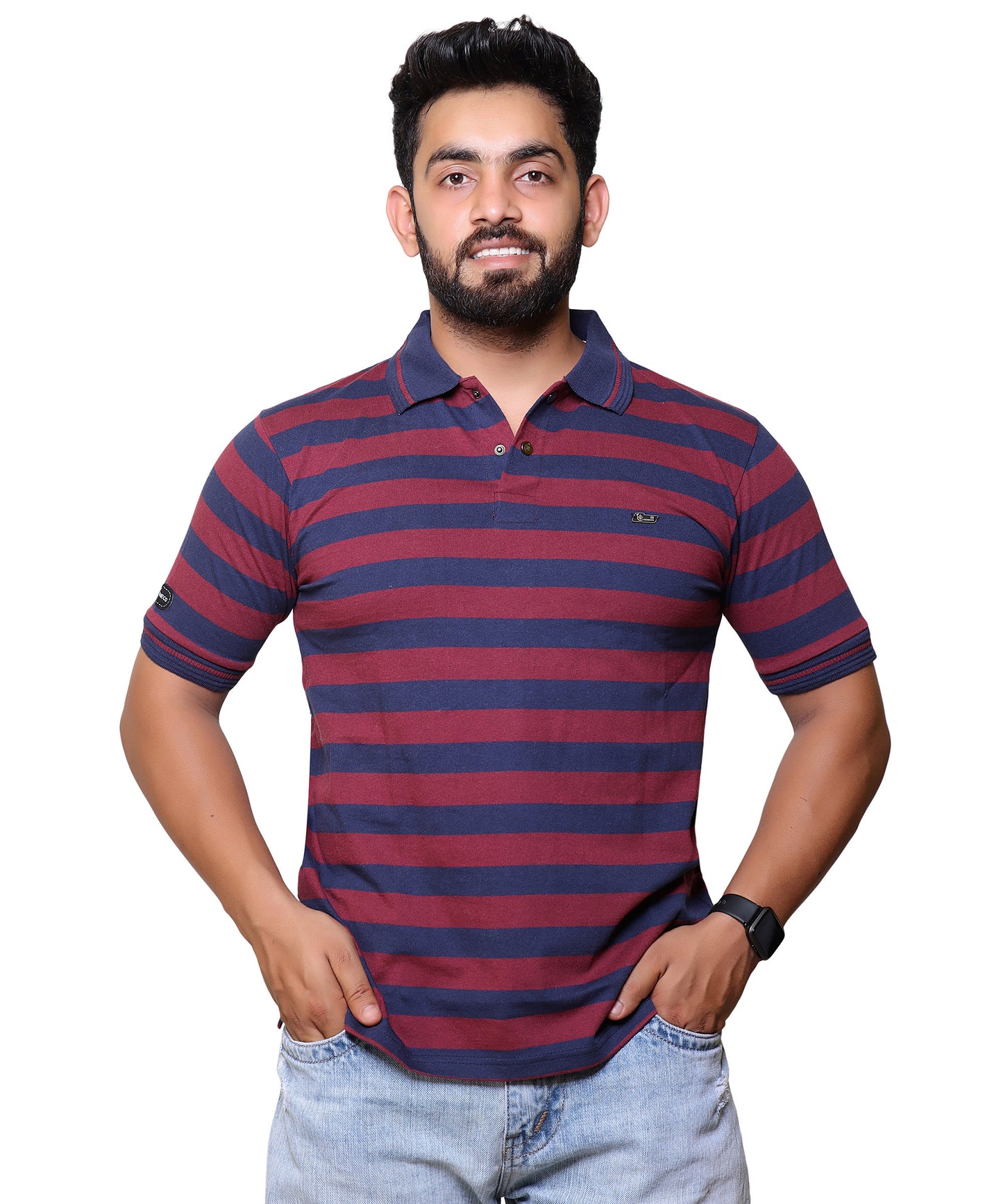 T-SHIRT POLO STRIPES - OZONECO.IN