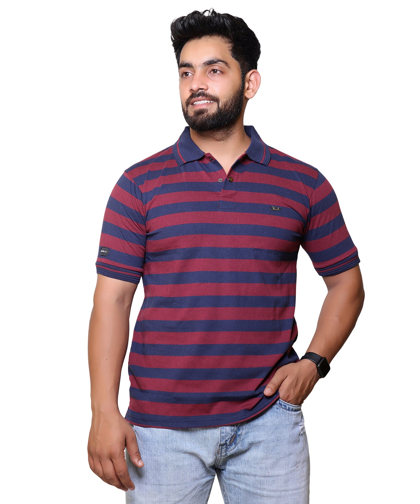 T-SHIRT POLO STRIPES - OZONECO.IN