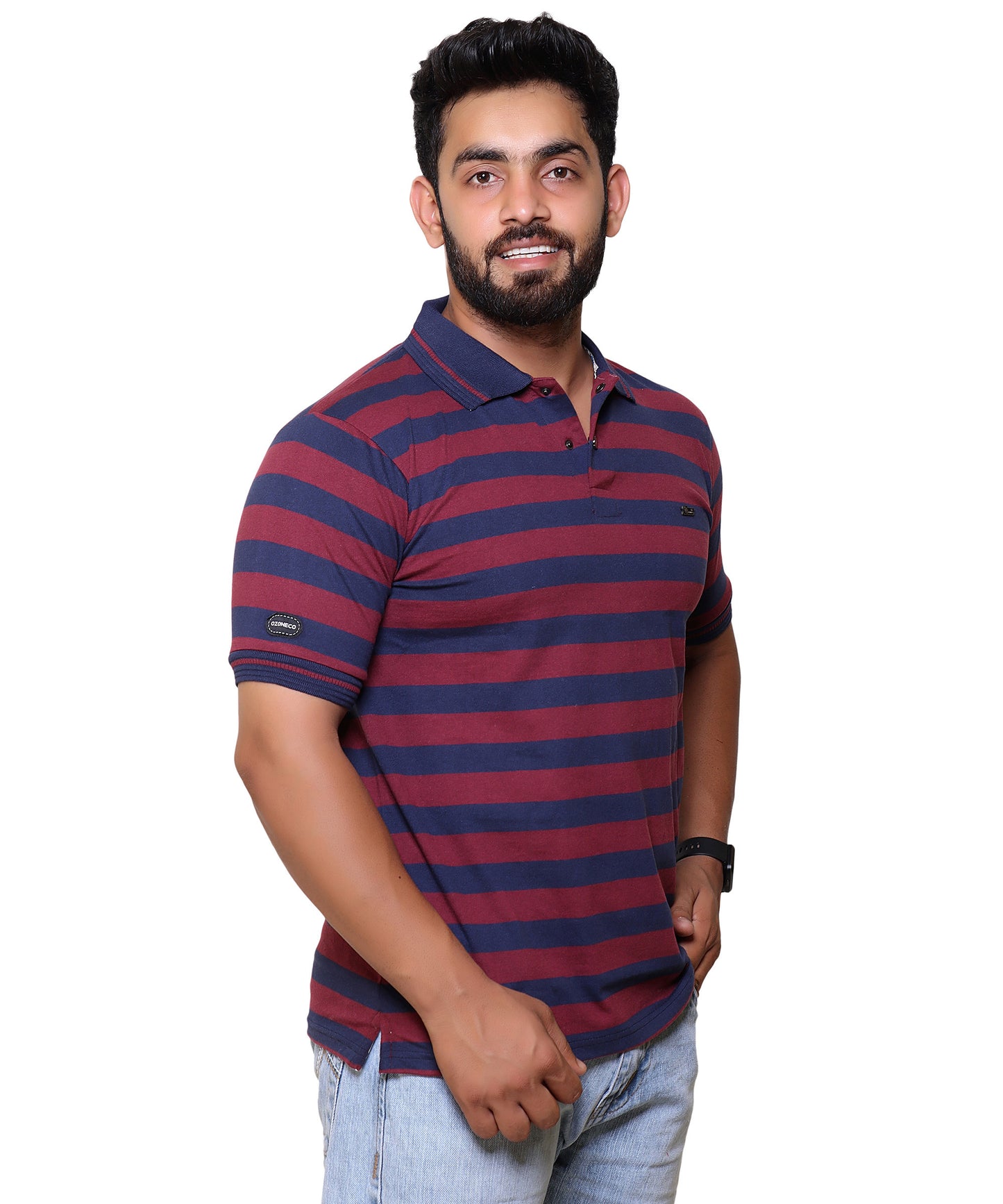 T-SHIRT POLO STRIPES - OZONECO.IN
