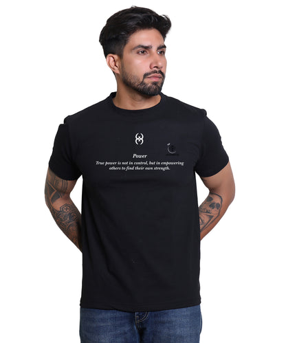 POWER BLACK LOOP TEE - OZONECO.IN