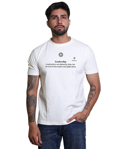 LEADERSHIP WHITE LOOP TEE - OZONECO.IN